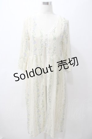 画像: axes femme / 花柄シースルーロングカーディガン M イエロー Y-25-05-19-117-AX-TO-SZ-ZY
