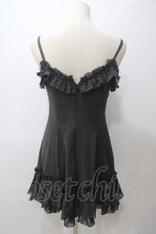 画像2: EXCENTRIQUE / シフォン水玉ワンピース  黒 Y-25-05-19-123-EL-OP-SZ-ZY (2)