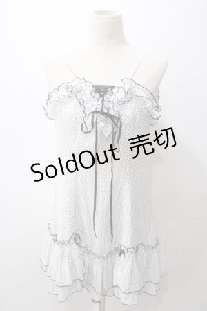 画像: EXCENTRIQUE / シフォン水玉ワンピース  白 Y-25-05-19-124-EL-OP-SZ-ZY