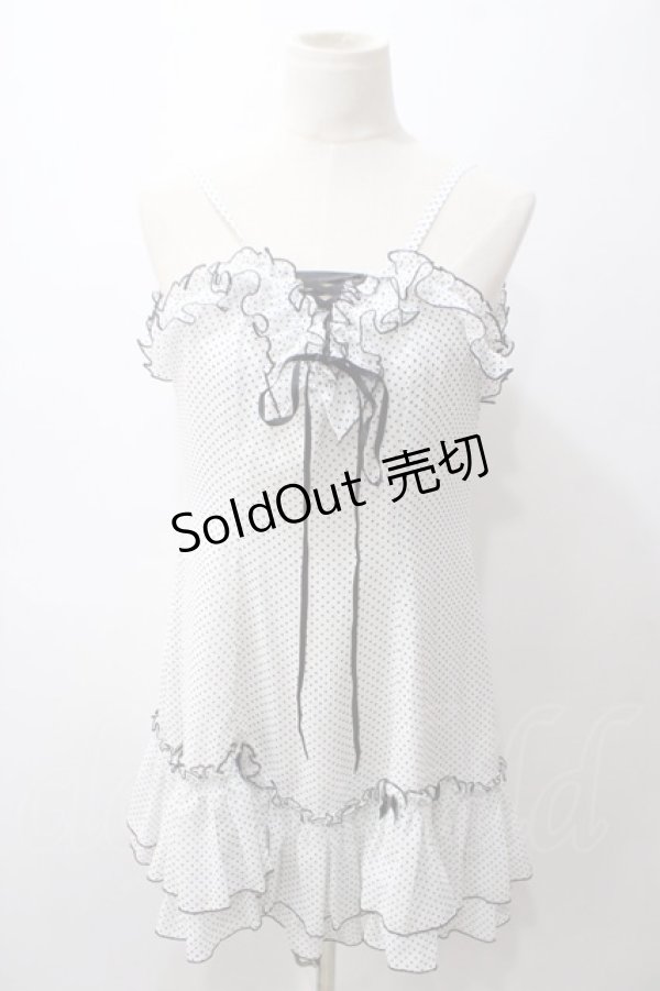 画像1: EXCENTRIQUE / シフォン水玉ワンピース  白 Y-25-05-19-124-EL-OP-SZ-ZY (1)