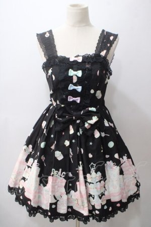 画像: Angelic Pretty / Decoration Dream後ろフリルジャンパースカート  黒 Y-25-05-19-126-AP-OP-SZ-ZY