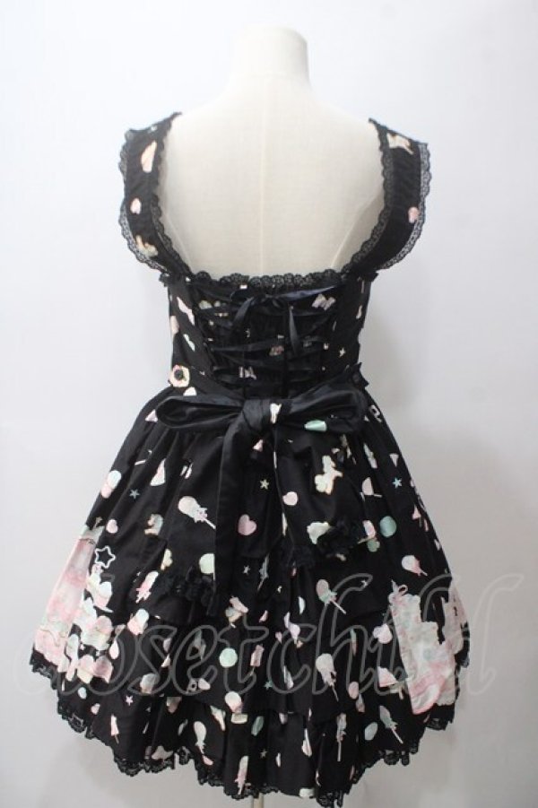 画像2: Angelic Pretty / Decoration Dream後ろフリルジャンパースカート  黒 Y-25-05-19-126-AP-OP-SZ-ZY (2)