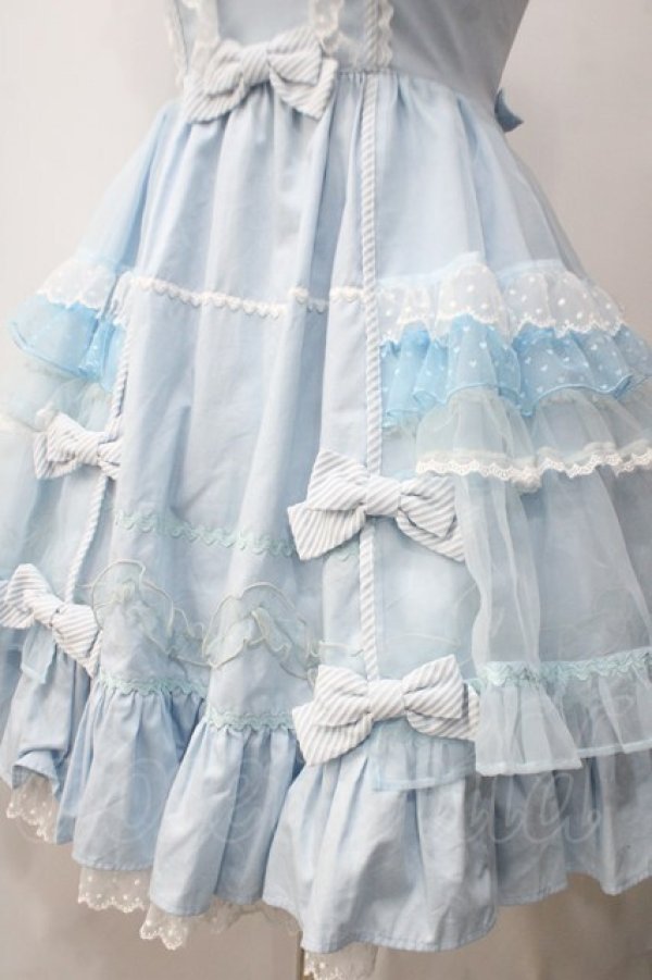 画像4: Angelic Pretty / Candyストライプリボンワンピース  サックス. Y-25-05-19-127-AP-OP-SZ-ZY (4)
