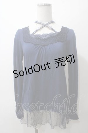 画像: axes femme / ストラップ付きインナープルオーバー  紺 Y-25-05-19-018-AX-TO-AS-ZI
