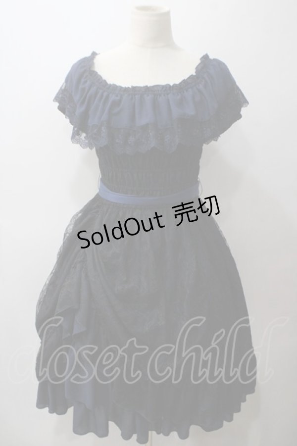 画像1: ATELIER PIERROT / Ruined castle dress　ドレス  ブラック×ネイビー Y-25-05-19-132-EL-OP-SZ-ZY (1)