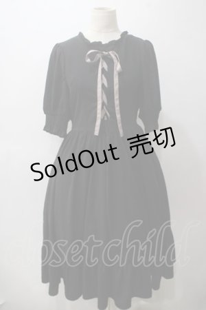 画像: m petit by misako / AMレースアップワンピース LL 濃黒 Y-25-05-19-148-LO-OP-SZ-ZY