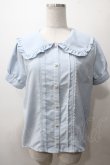 画像1: axes femme POETIQUE / ビッグ襟デザインブラウス M サックス Y-25-05-19-020-AX-BL-SZ-ZY (1)