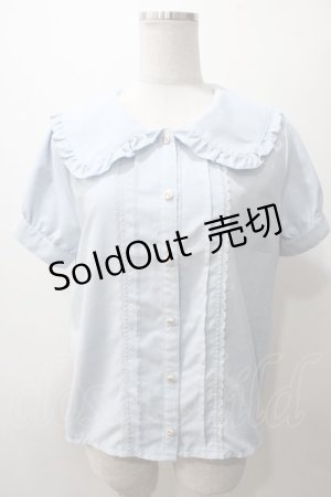 画像: axes femme POETIQUE / ビッグ襟デザインブラウス M サックス Y-25-05-19-020-AX-BL-SZ-ZY