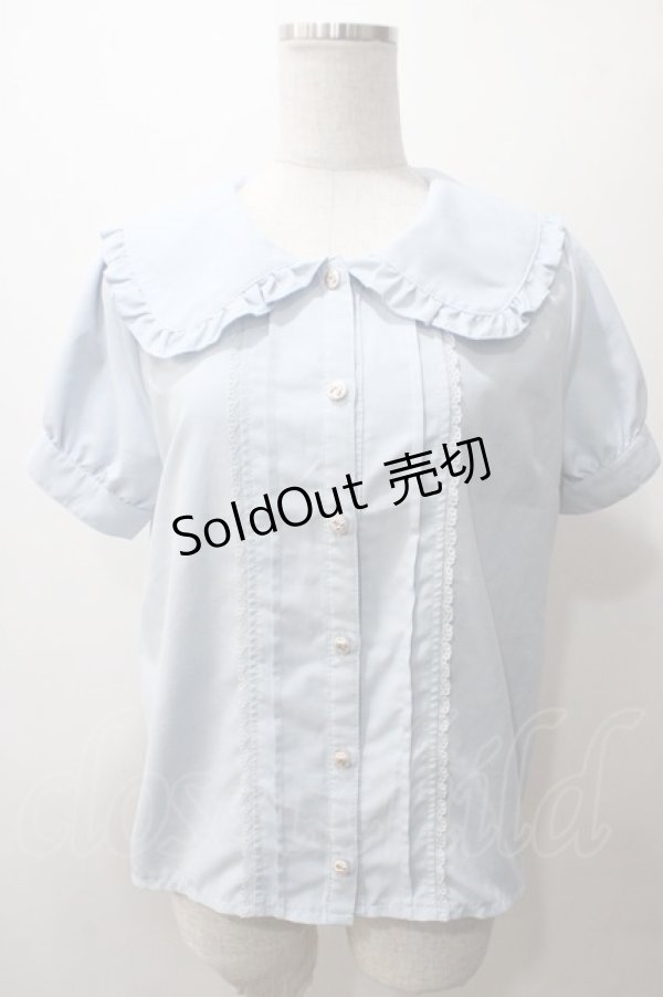画像1: axes femme POETIQUE / ビッグ襟デザインブラウス M サックス Y-25-05-19-020-AX-BL-SZ-ZY (1)