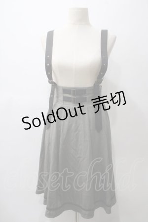 画像: axes femme / ベルト風サス付スカート F カーキ Y-25-05-19-167-AX-SK-SZ-ZY