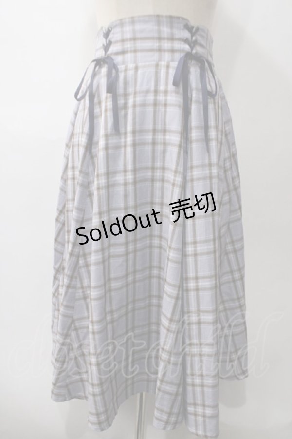 画像1: 【SALE】axes femme / 編上ミディ丈フレアスカート F 紺 Y-25-05-19-170-AX-SK-SZ-ZT167 (1)