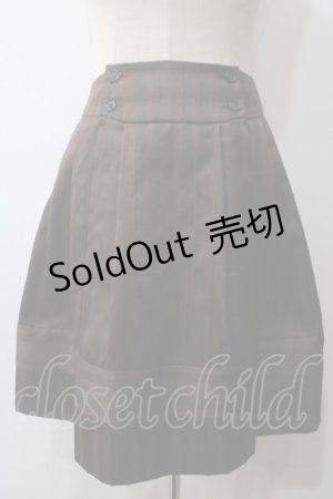 画像: 【SALE】Jane Marple / リボンジャガードストライプスカート M ブラウン Y-25-05-19-194-JM-SK-SZ-ZT300