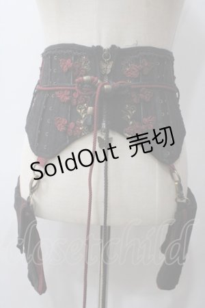 画像: Ozz oneste / ポーチ付きチャイナコルセット  黒×赤 Y-25-05-19-199-OO-SK-SZ-ZY