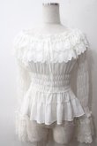 画像1: Millefleurs / ジョーゼットとレースのブラウス M 白 Y-25-05-19-025-EL-BL-SZ-ZY (1)