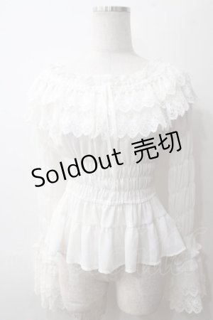 画像: Millefleurs / ジョーゼットとレースのブラウス M 白 Y-25-05-19-025-EL-BL-SZ-ZY