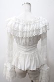 画像2: Millefleurs / ジョーゼットとレースのブラウス M 白 Y-25-05-19-025-EL-BL-SZ-ZY (2)