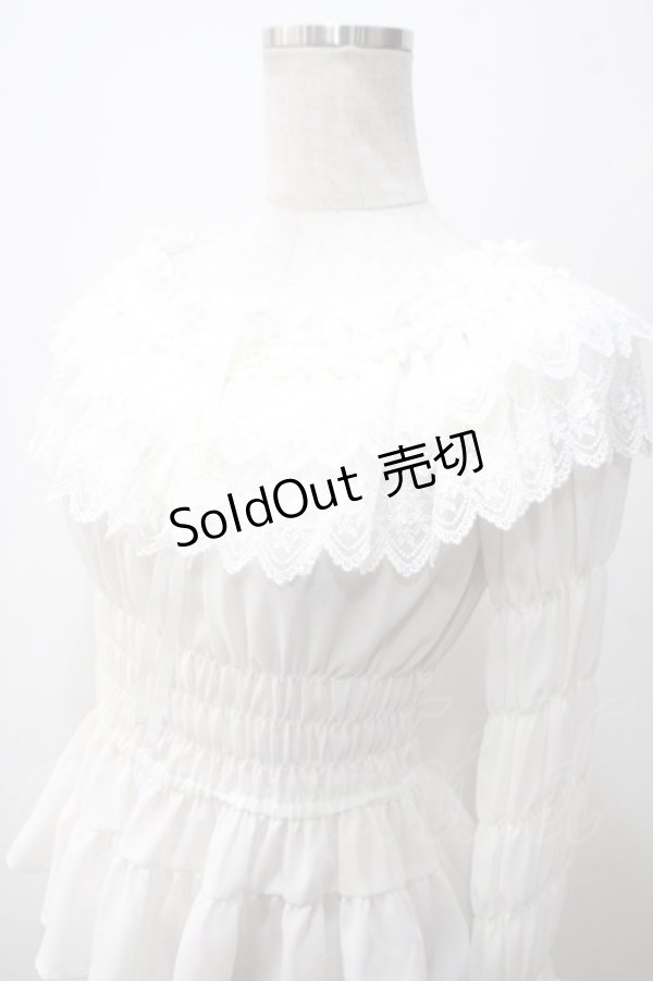 画像3: Millefleurs / ジョーゼットとレースのブラウス M 白 Y-25-05-19-025-EL-BL-SZ-ZY (3)