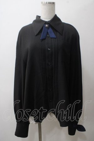 画像: Princess Chronicles / 秘密探偵のプリーツブラウス XXL 黒 Y-25-05-19-030-PU-BL-SZ-ZY