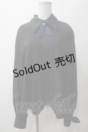 画像: Princess Chronicles / 秘密探偵のプリーツブラウス XXL 黒 Y-25-05-19-030-PU-BL-SZ-ZT381
