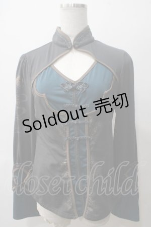 画像: Ozz oneste / チャイナデザインカットソー  グレー Y-25-05-19-032-OO-TO-SZ-ZT200