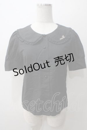 画像: MILK / 襟刺繍ブラウス  黒 Y-25-05-19-043-ML-BL-AS-ZY