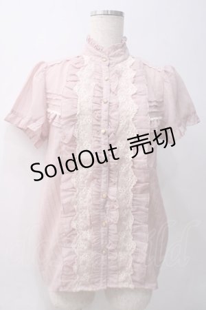 画像: axes femme / ストライプブラウス M 淡ピンク Y-25-05-22-049-AX-BL-SZ-ZI