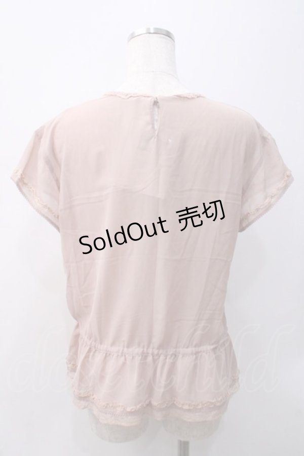 画像2: KANEKO ISAO / 半袖シフォントップス  ピンクベージュ Y-25-05-22-056-EL-TO-SZ-ZT212 (2)