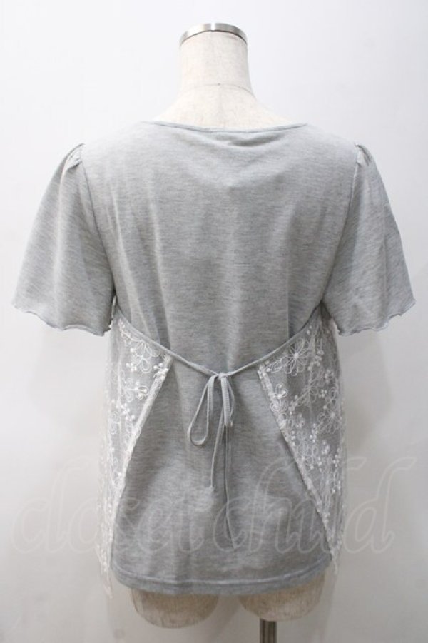 画像2: axes femme / 刺繍レース重エプロン風プルオーバー M グレー Y-25-05-22-058-AX-TO-SZ-ZY (2)