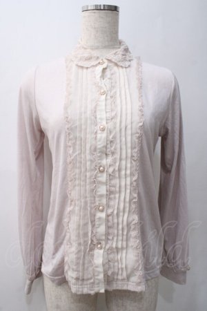 画像: axes femme / レースカラーカットブラウス  ピンク Y-25-05-22-060-AX-TO-SZ-ZY