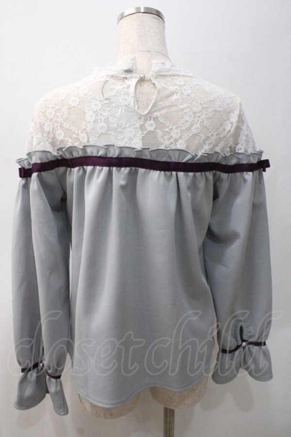 画像2: axes femme / レース切替レジメカットプルオーバー  グレー Y-25-05-22-061-AX-TO-SZ-ZY (2)