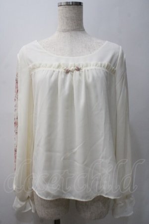 画像: axes femme POETIQUE / 袖フラワーptシフォントップス M 生成り Y-25-05-22-073-AX-TO-SZ-ZY