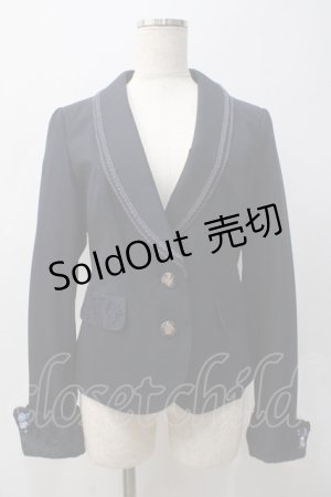 画像: axes femme / カフス付きショールカラージャケット M 紺 Y-25-05-22-080-AX-JA-SZ-ZI