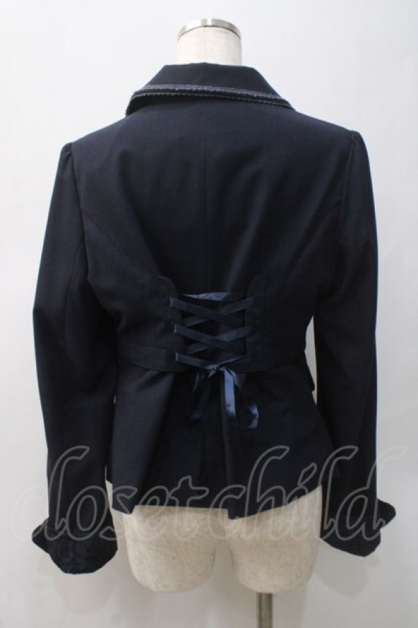 画像2: axes femme / カフス付きショールカラージャケット M 紺 Y-25-05-22-080-AX-JA-SZ-ZY (2)