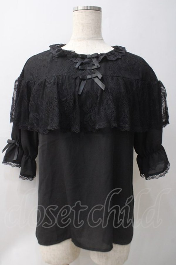 画像1: axes femme kawaii / ブリーズブラウス M 黒 Y-25-05-22-088-AX-TO-SZ-ZY (1)