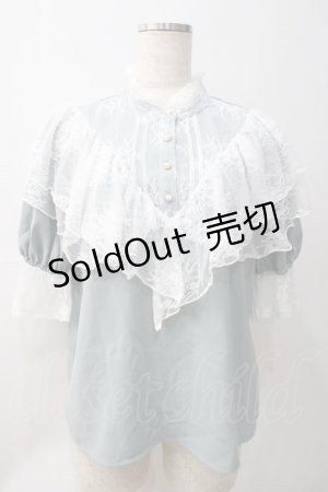 画像: axes femme kawaii / ヨーク切換半袖ブラウス  ミント Y-25-05-22-090-AX-BL-SZ-ZI