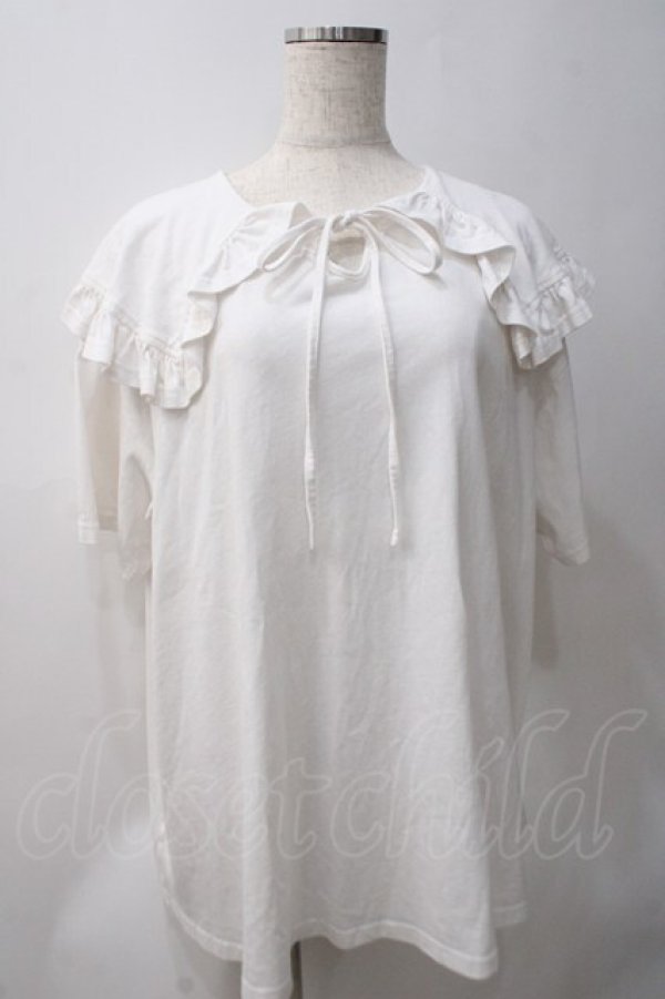 画像1: merry jenny / フリルカラーカットトップス  オフホワイト Y-25-05-22-099-LO-TO-SZ-ZY (1)