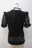 画像2: Secret Honey / ローズ刺繍レースアップ半袖トップス 2 黒 Y-25-05-22-100-CA-TO-SZ-ZY (2)
