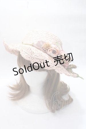 画像: axes femme / フラワー雑材ハット  ピンク Y-25-05-22-013-AX-AC-SZ-ZY