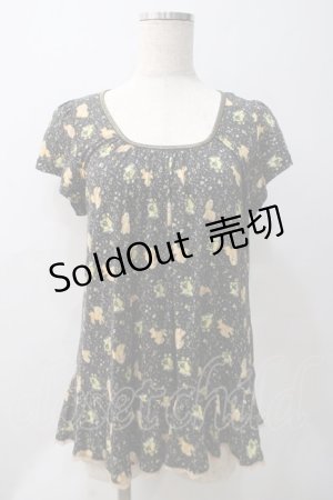 画像: Franche Lippee / アニマルプリントトップス  黒 Y-25-05-22-104-LO-TO-AS-ZY