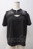画像1: axes femme POETIQUE / ダークマリン肩開き刺繍ブラウス  黒 Y-25-05-22-110-AX-BL-SZ-ZY (1)