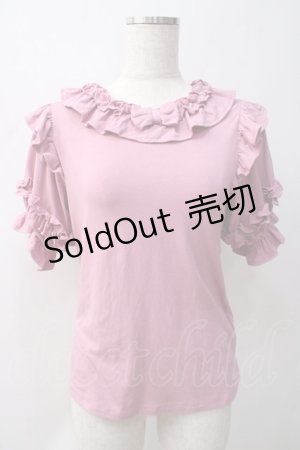 画像: axes femme Kawaii / フリルリボン半袖カットプル M ピンク Y-25-05-22-111-AX-TO-SZ-ZI