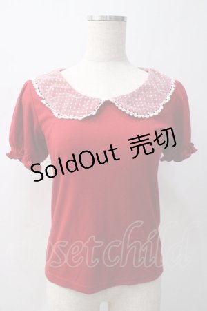 画像: Ank Rouge / パフスリーブカットソー M 赤 Y-25-05-22-112-CA-TO-SZ-ZY