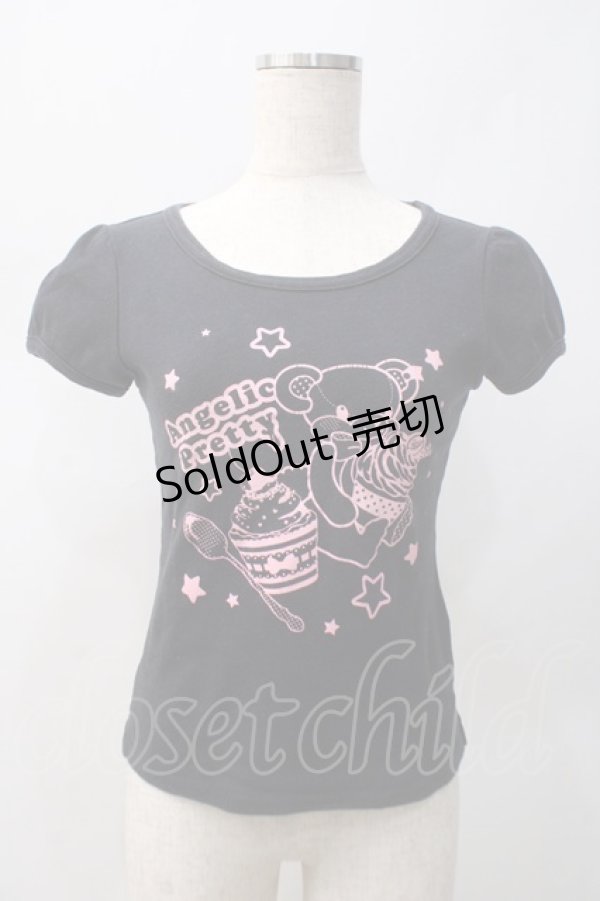 画像1: Angelic Pretty / はにかみベアープリントTシャツ  黒 Y-25-05-22-113-AP-TO-SZ-ZY (1)