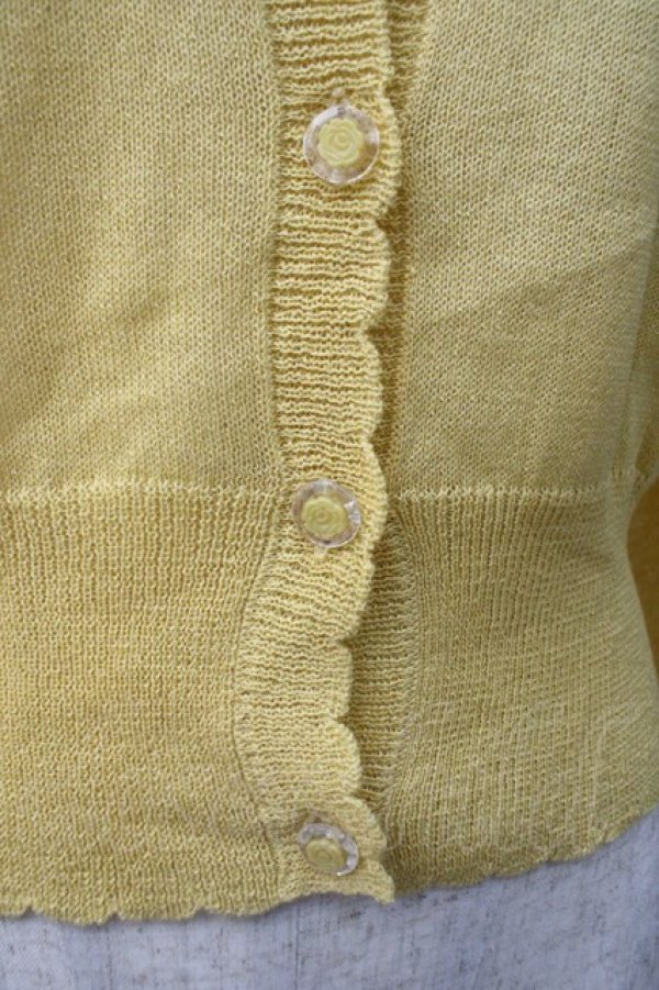 画像3: F&A / UVカットUネックニットカーディガン  イエロー Y-25-05-22-115-LO-TO-AS-ZY (3)