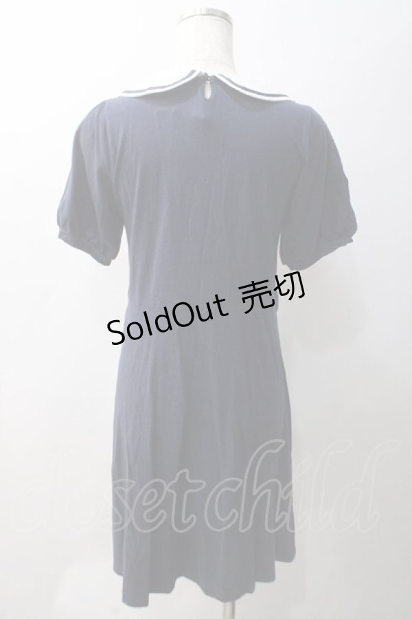 画像2: Fi.n.t  / セーラー襟チュニック  紺 Y-25-05-22-149-LO-OP-SZ-ZT454 (2)