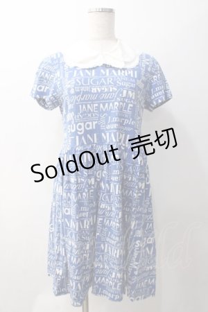 画像: Jane Marple / シュガーロゴのスペアカラー付きミニワンピース M 青 Y-25-05-22-158-JM-OP-SZ-ZY