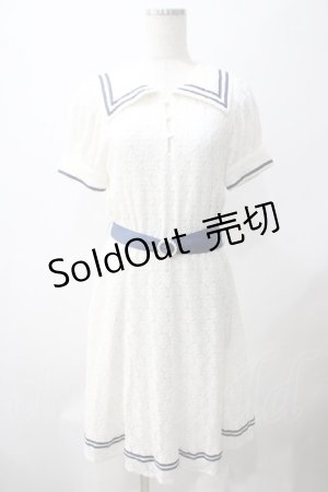 画像: Swankiss / レースセーラーワンピース  ホワイト Y-25-05-22-180-CA-OP-SZ-ZY