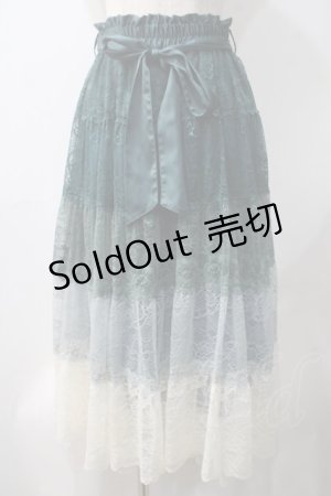 画像: axes femme / グラデカラーレーススカート F グリーン Y-25-05-22-200-AX-SK-SZ-ZI