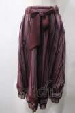 画像1: axes femme POETIQUE / ストライプ柄イレヘムスカート  ワイン Y-25-05-22-205-AX-SK-SZ-ZY (1)