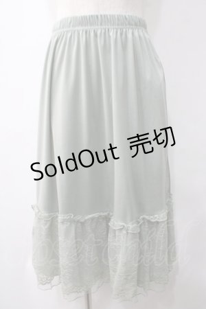 画像: axes femme / 繊細レースミディ丈ペチスカート M ミント Y-25-05-22-208-AX-SK-SZ-ZI